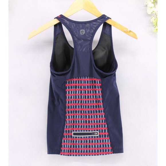 Tory Burch Sport Women's Tank With Built In Bra Tennis Blue/Red Sz XS - Picture 2 of 7